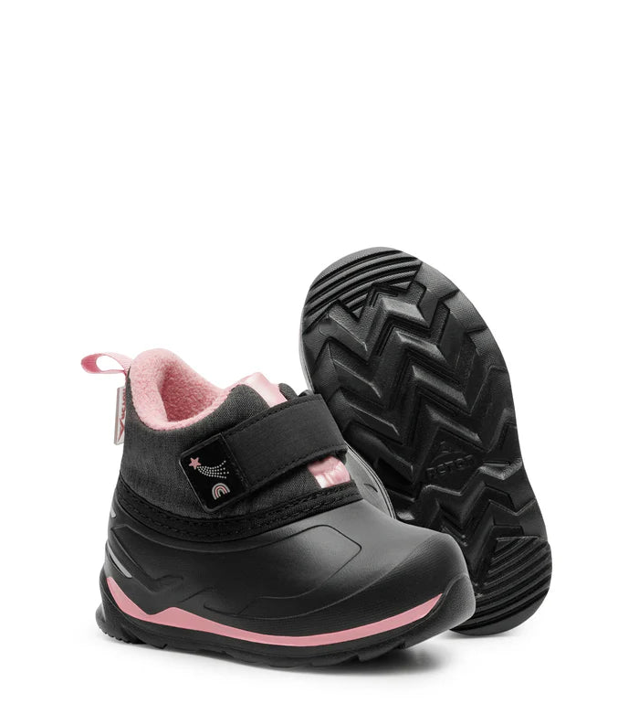 BOTTES MI-SAISON POUR TOUT-PETITS DUCKIES NOIR & ROSE 6 À 11 ACTON MAHEU GO SPORT PAIRE