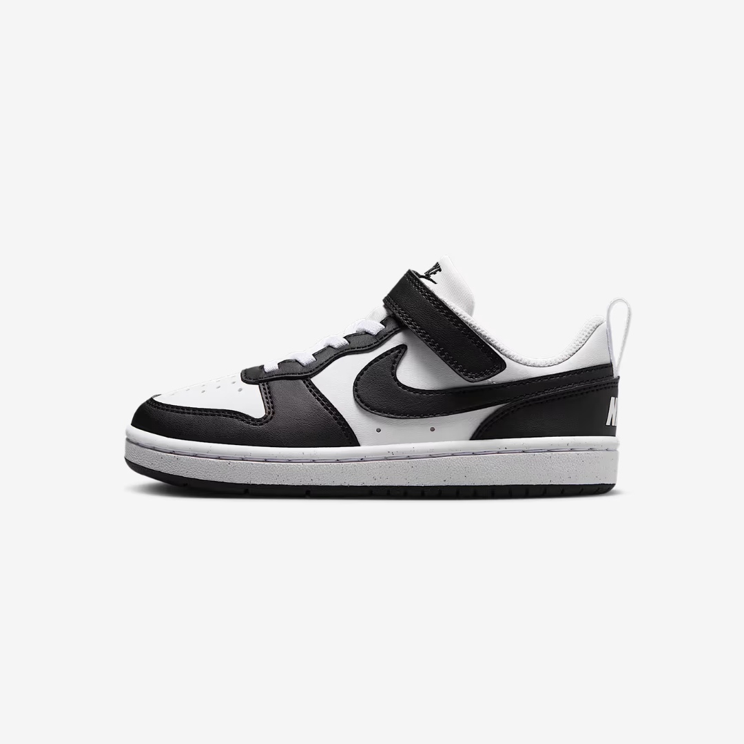 CHAUSSURE ENFANT COURT BOROUGH LOW BLANC NOIR DV5457 131 NIKE MAHEU GO SPORT CÔTÉ EXTÉRIEUR
