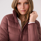 MANTEAU ISOLÉ DUVET FEMME LOLE EMELINE BAIE MAUVE LUW0976 P756 CAPUCHE AMOVIBLE