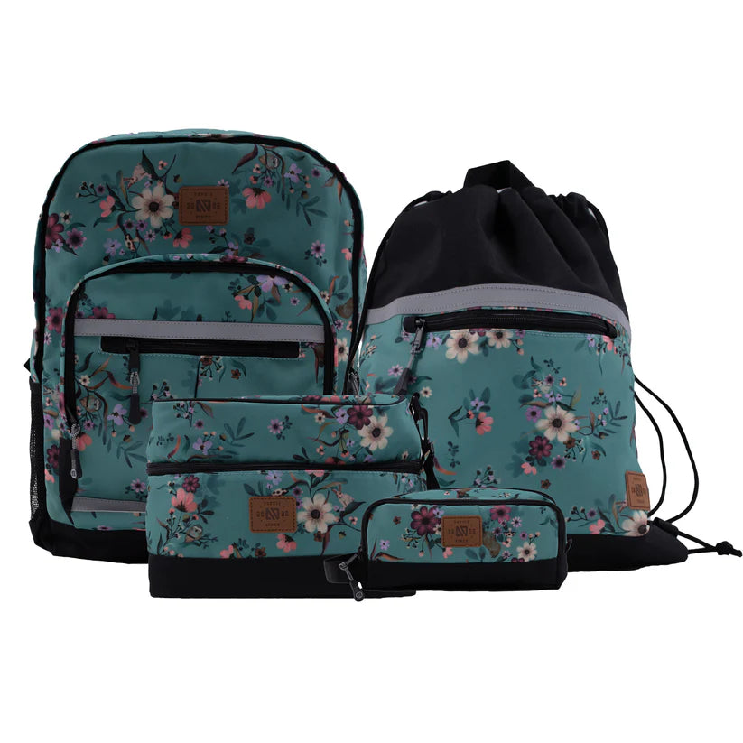 SAC À DOS TURQUOISE À IMPRIMÉ FLEURS - Maheu Go Sport