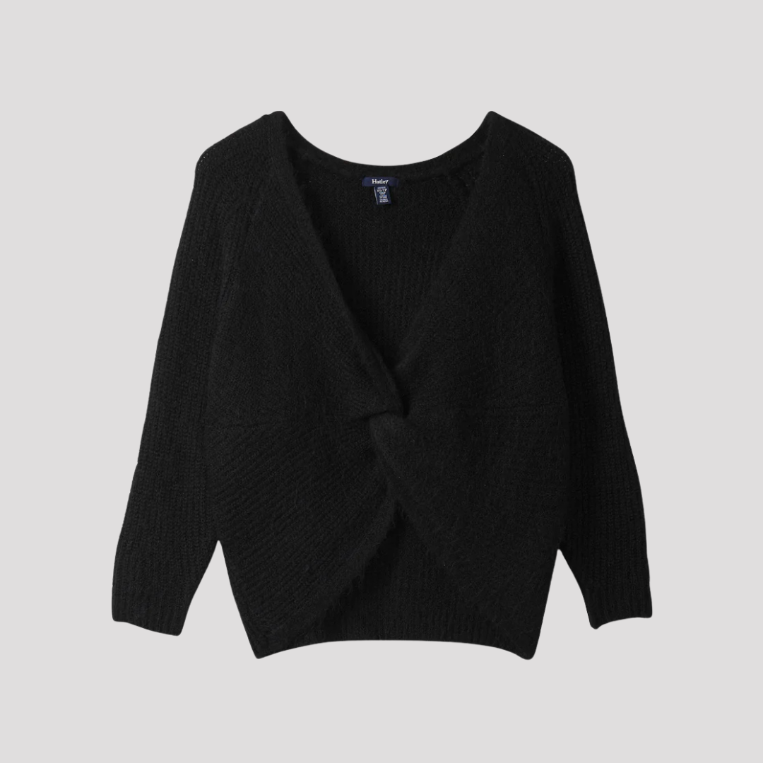 PULL FEMME DEVANT CROISÉ NOIR F25BBL1686 HATLEY MAHEU GO SPORT DEVANT