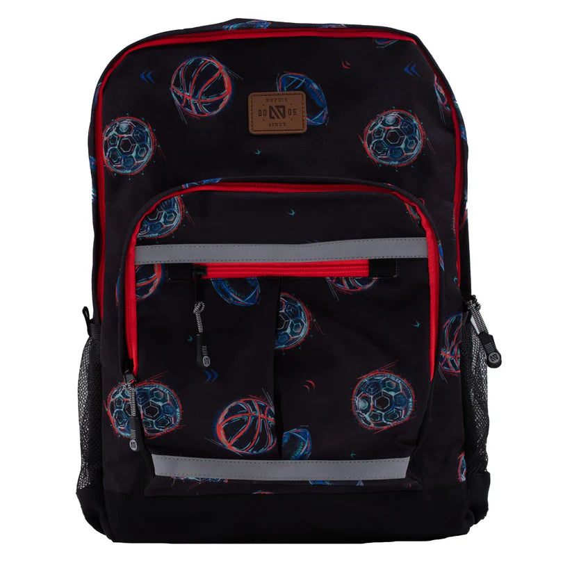SAC À DOS ECOLE NOIR À IMPRIMÉ SPORTS F25BP103 NANO MAHEU GO SPORT DEVANT