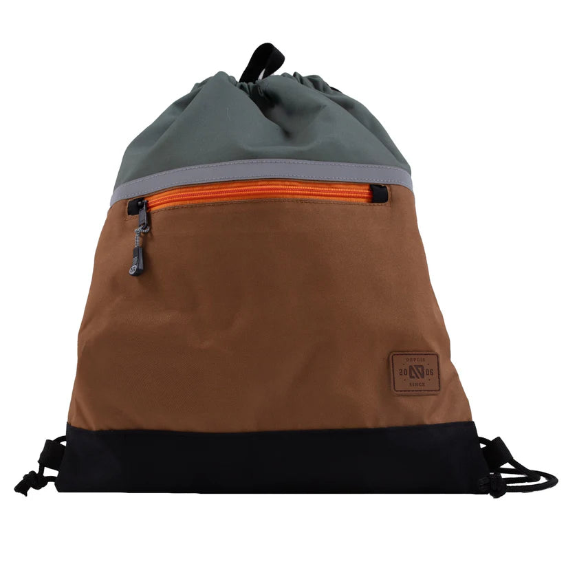 SAC À CORDON SPORT ECOLE TAUPE ET GRIS F25CB101 NANO MAHEU GO SPORT DEVANT
