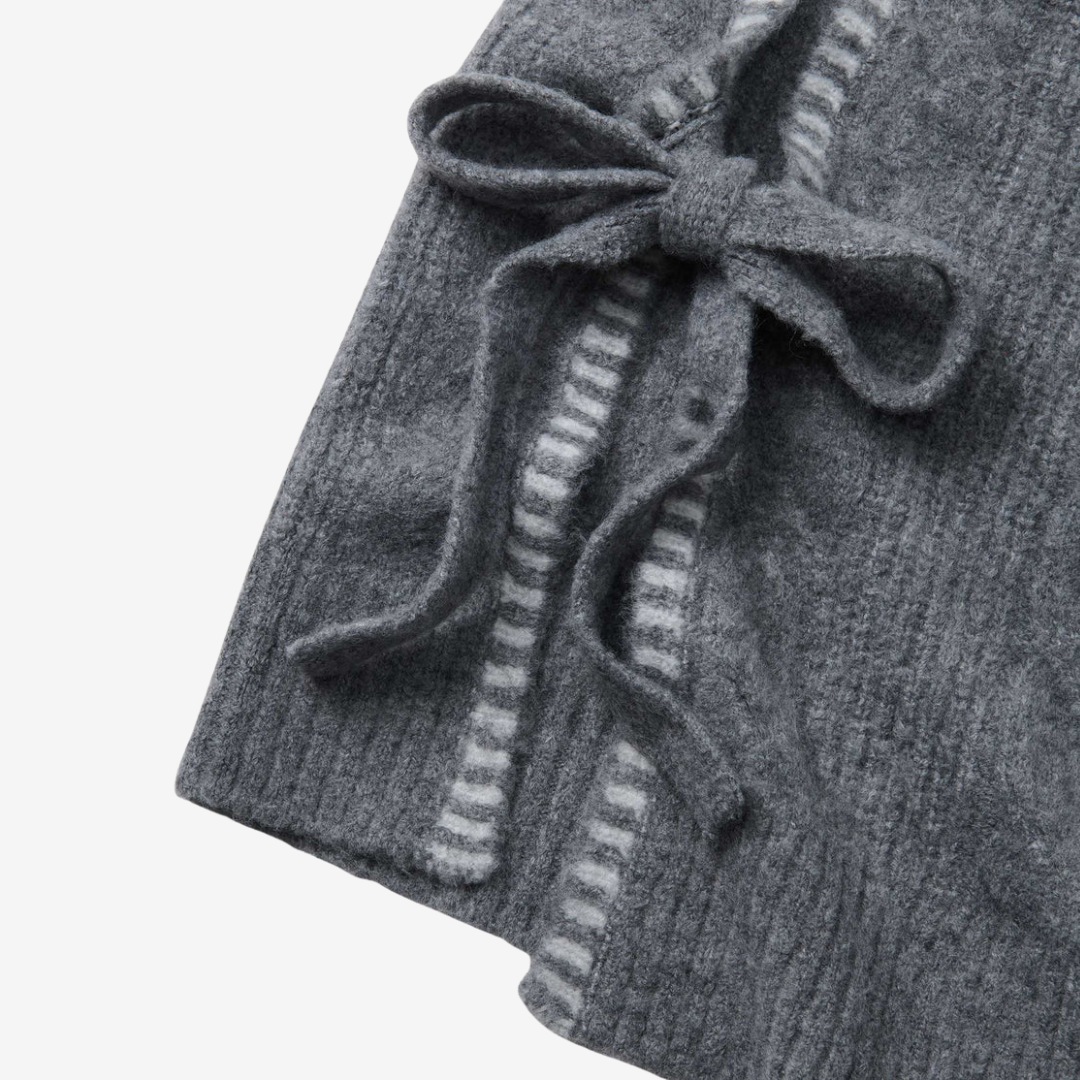 DÉBARDEUR POUR FEMME, TRICOT NOUÉ GRIS