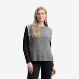 DÉBARDEUR FEMME TRICOT NOUÉ GRIS F25CML1833 HATLEY MAHEU GO SPORT MANNEQUIN DEVANT