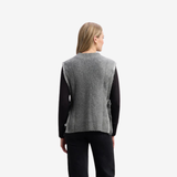 DÉBARDEUR POUR FEMME, TRICOT NOUÉ GRIS