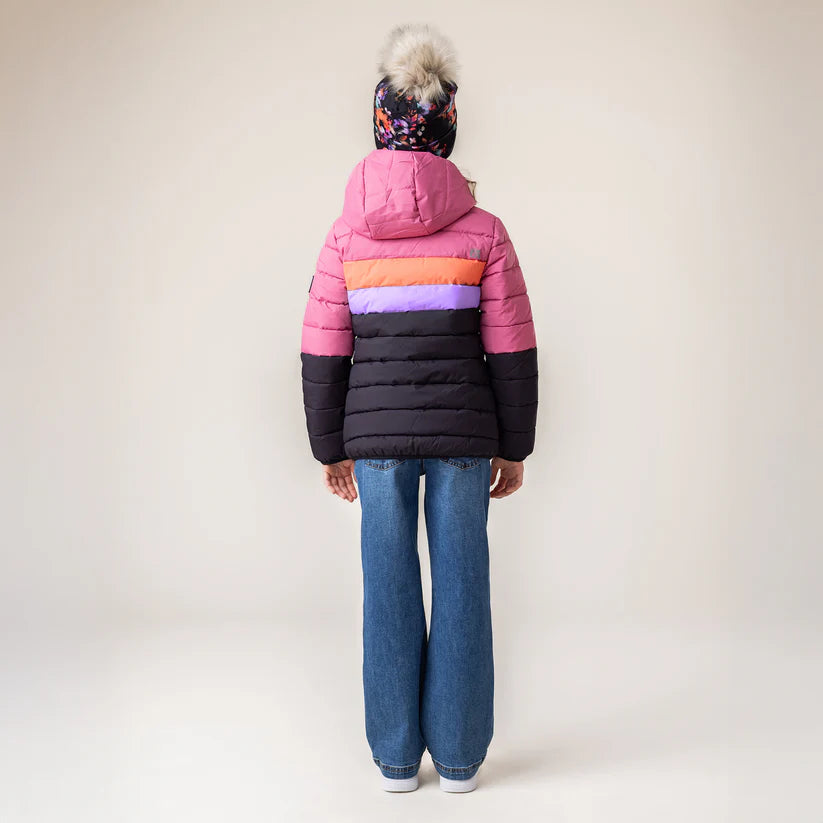 MANTEAU MI-SAISON MATELASSÉ POUR FILLE, ROSE (7 À 10 ANS) - Maheu Go Sport