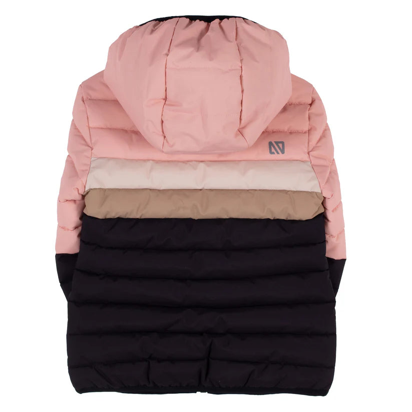 MANTEAU MI-SAISON MATELASSÉ POUR FILLE, ROSE PÂLE (2 À 6 ANS) - Maheu Go Sport