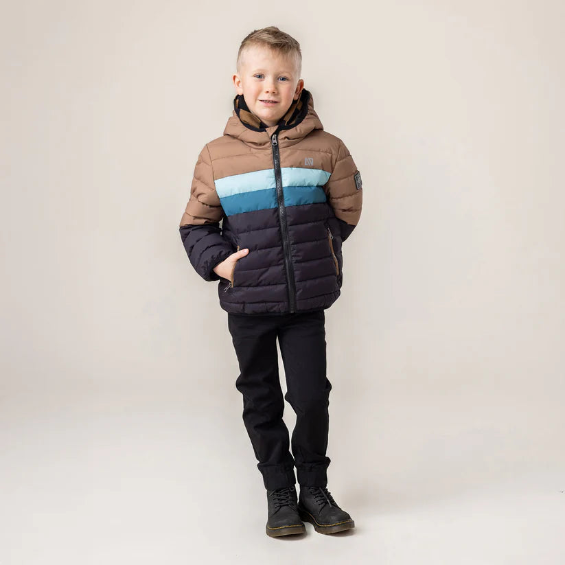 MANTEAU MATELASSÉ MI-SAISON GARÇON TAUPE 2 À 6 ANS F25M1251 NANO MAHEU GO SPORT DEVANT MANNEQUIN