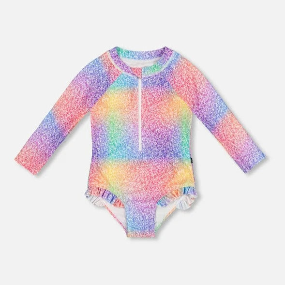 MAILLOT DE BAIN UNE PIÈCE FILLE ARC-EN-CIEL F30NG71 DEUX PAR DEUX MAHEU GO SPORT DEVANT