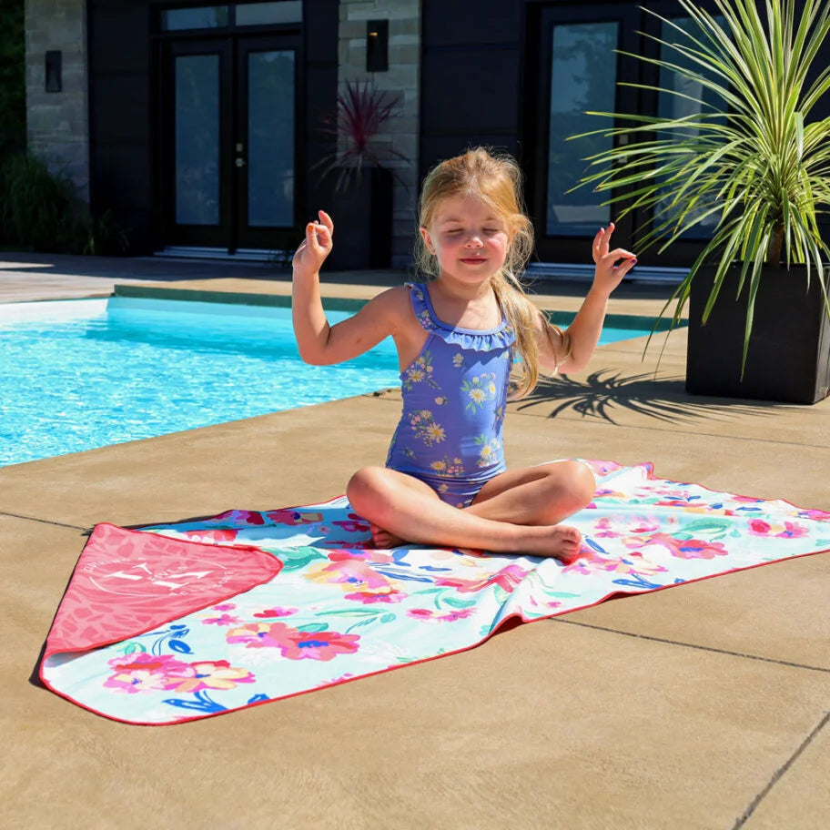 SERVIETTE DE PLAGE EN MICROFIBRE, FLEUR DE PRINTEMPS - Maheu Go Sport