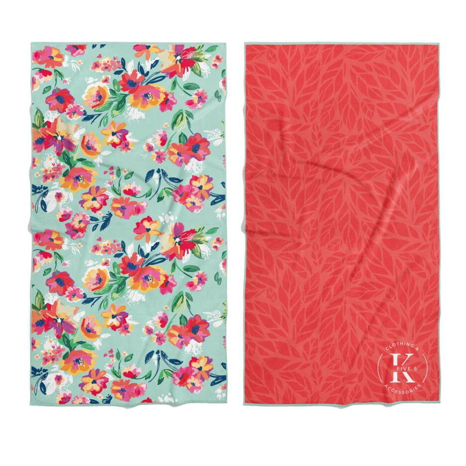 SERVIETTE DE PLAGE EN MICROFIBRE FLEUR DE PRINTEMPS K5 CLOTHING MAHEU GO SPORT