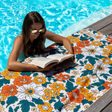 MICROFIBER BEACH TOWEL, VINTAGE FLOWER