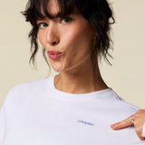 T-SHIRT MANCHES LONGUES FEMME, FLOWER PATCH BLANC