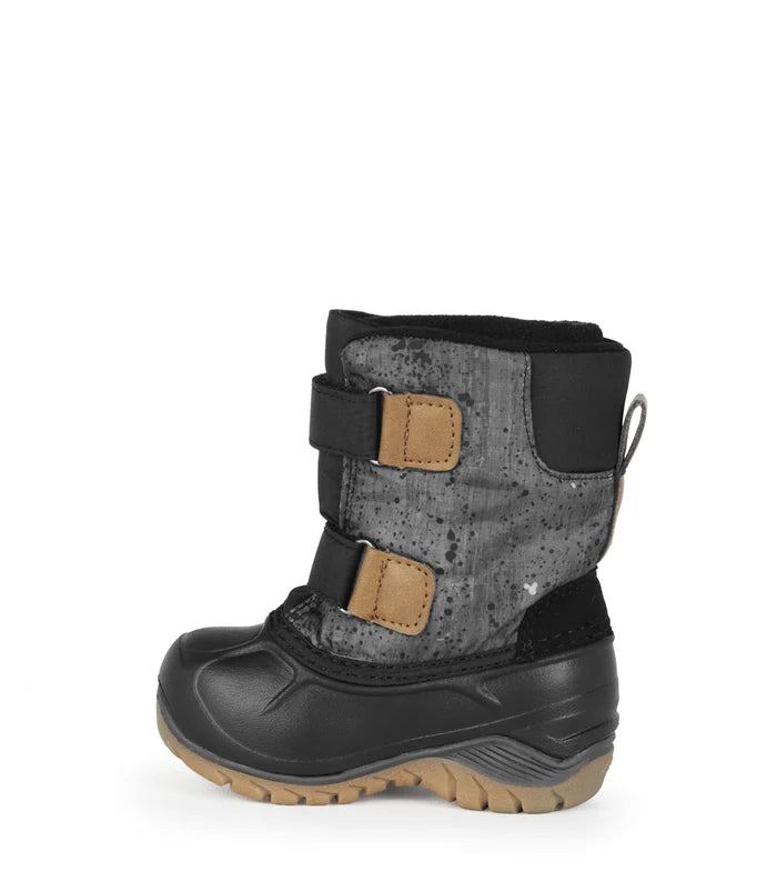 BOTTES D'HIVER POUR TOUT-PETIT, FUNKY NOIR & GRIS (4 À 10)