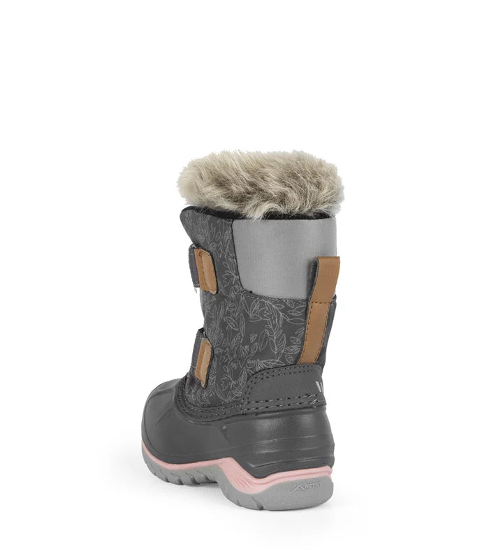 BOTTES D'HIVER POUR TOUT-PETIT, FUNKY GRIS & ROSE (4 À 10)