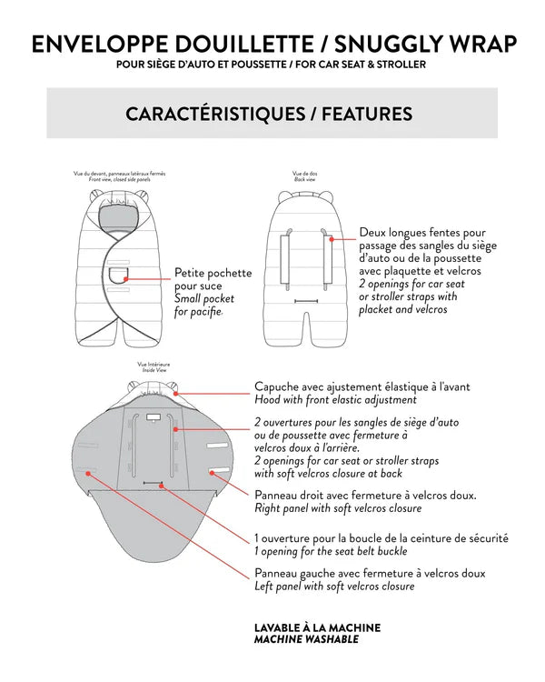 ENVELOPPE DOUILLETTE POUR SIÈGE D'AUTO & POUSSETTE