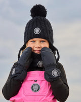 TUQUE À OREILLES POUR ENFANT, NOIR