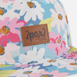 CASQUETTE ENFANT FLEURS BLANCHES ROSES VERTES G30VGC 048 DEUX PAR DEUX MAHEU GO SPORT DETAIL