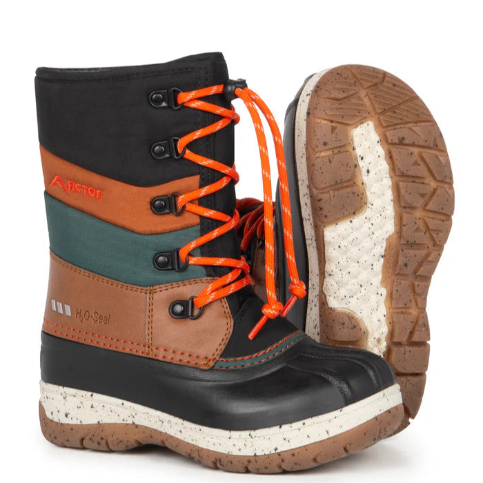 BOTTES HIVER JUNIOR GUMMY TAN ET NOIR 13 À 6 A8368 J05 ACTON MAHEU GO SPORT PAIRE