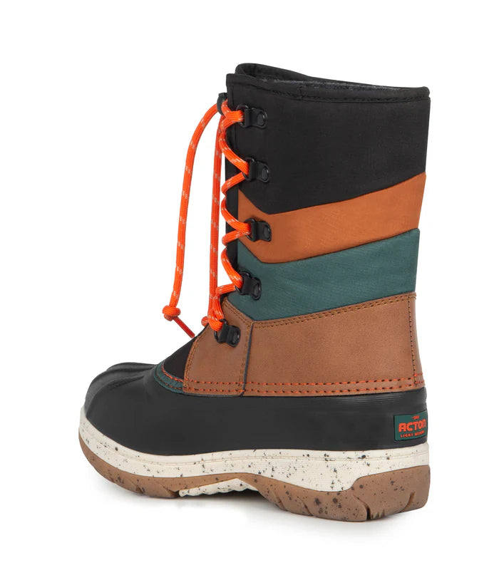 BOTTES HIVER JUNIOR, GUMMY TAN ET NOIR (13 À 6)
