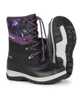 BOTTES HIVER JUNIOR GUMMY NOIR MAUVE 12 À 5 A8368 J09 ACTON MAHEU GO SPORT PAIRE