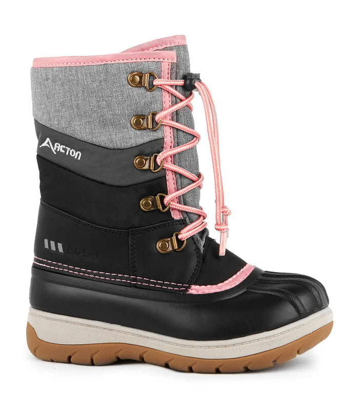 JUNIOR WINTER BOOTS, BLACK AND PINK GUMMY (13 TO 3)