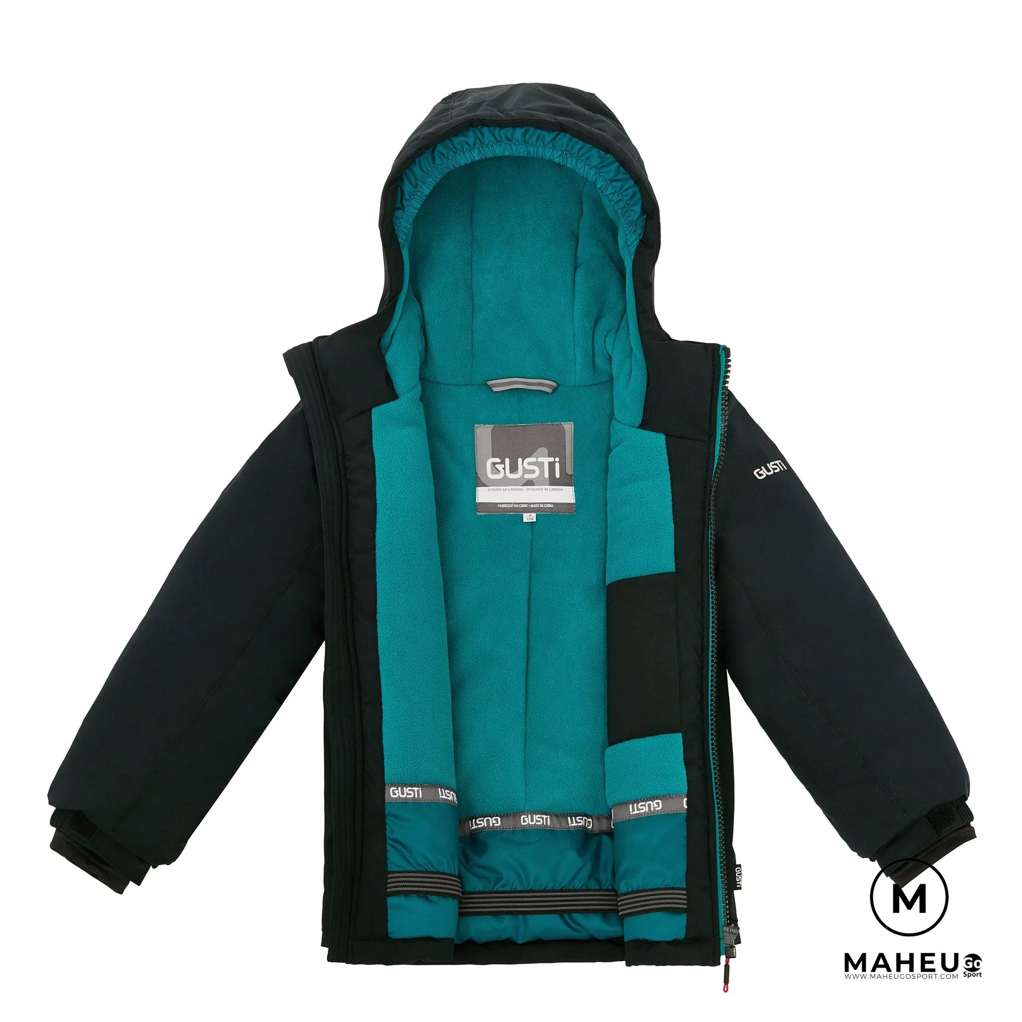 ENSEMBLE DE NEIGE GUSTI FILLE NOIR TURQUOISE EFFIE, 7-8ANS