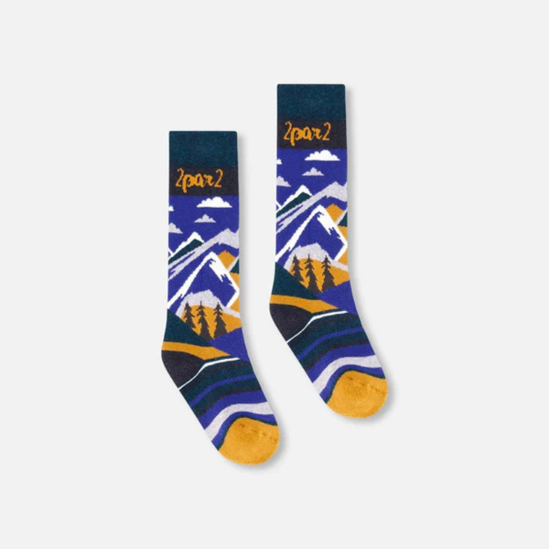 CHAUSSETTES DE SKI POUR ENFANT SARCELLE H10XS 394 DEUX PAR DEUX MAHEU GO SPORT CÔTÉ DROIT
