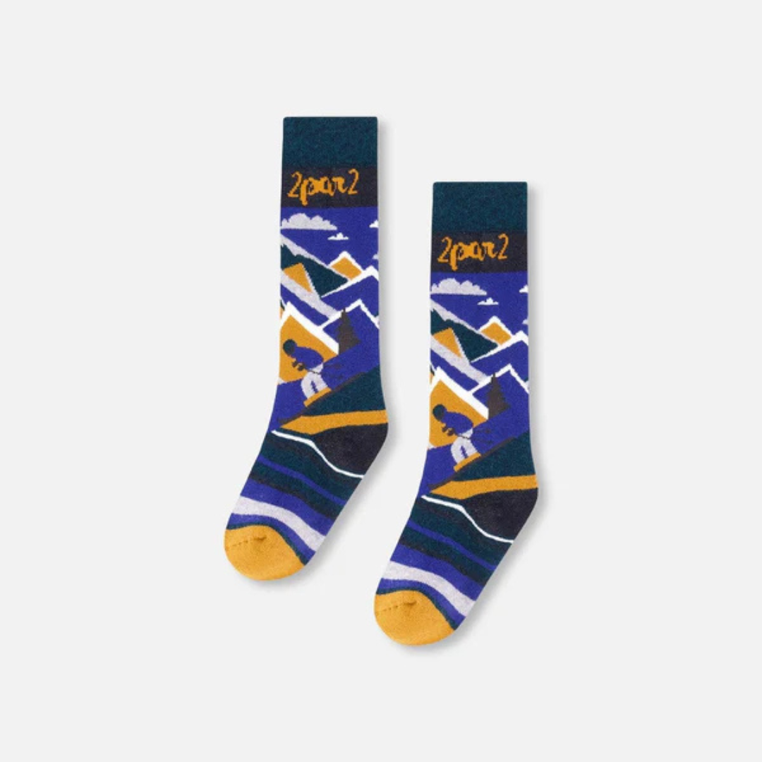 CHAUSSETTES DE SKI POUR ENFANT SARCELLE H10XS 394 DEUX PAR DEUX MAHEU GO SPORT CÔTÉ GAUCHE