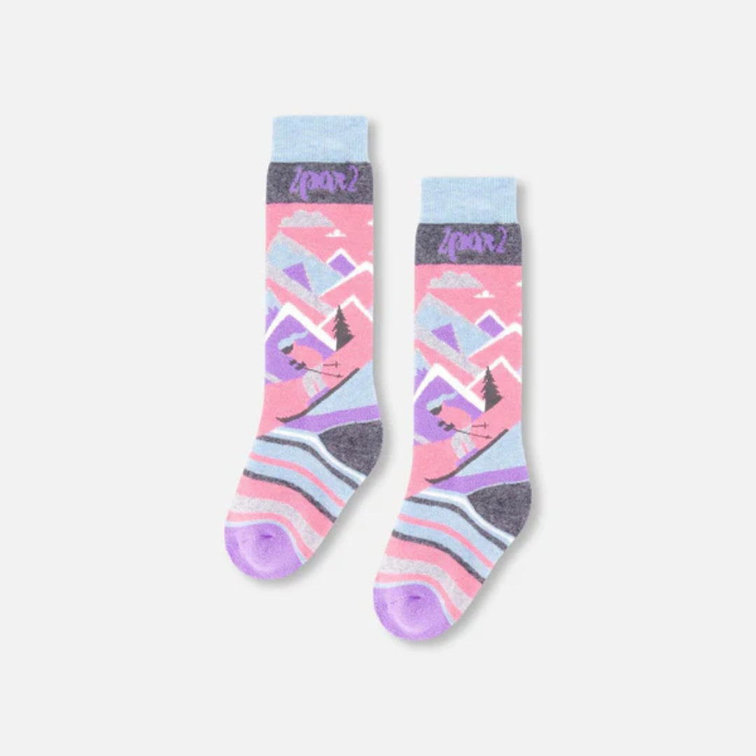 CHAUSSETTES DE SKI POUR ENFANT, ROSE - Maheu Go Sport