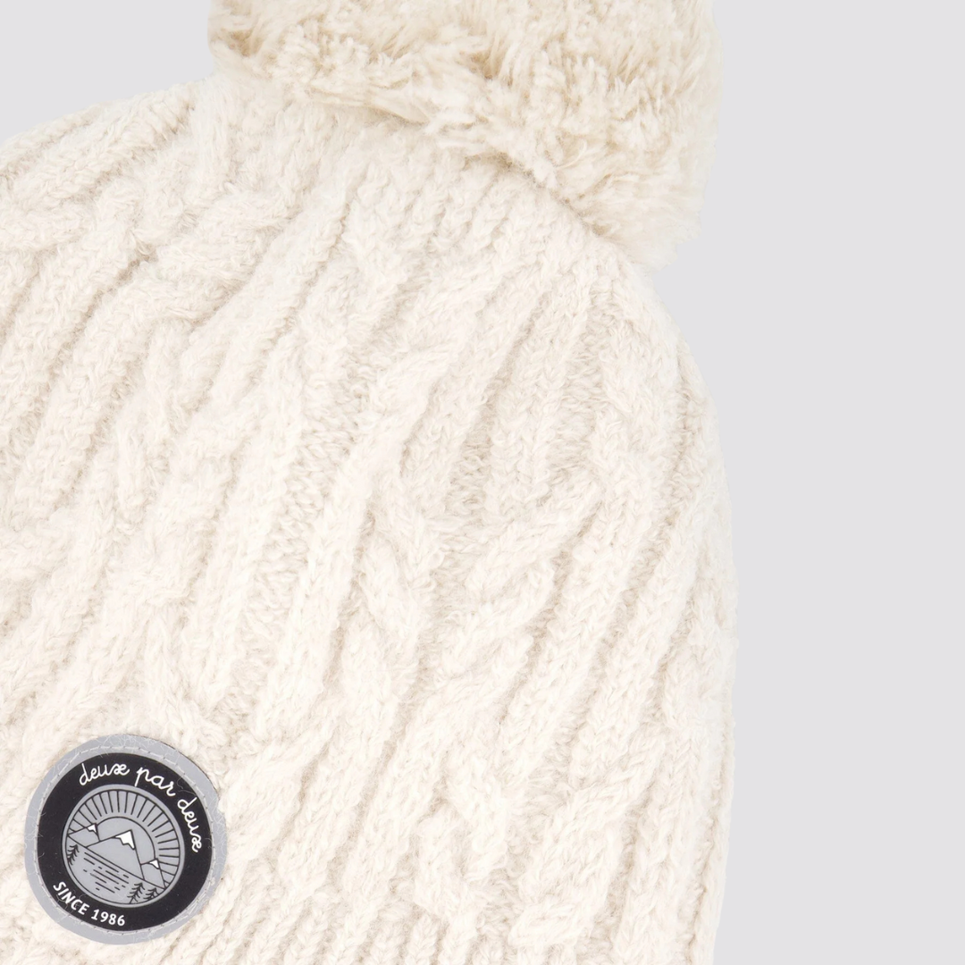 TUQUE À OREILLES DOUBLÉE POUR ENFANT, BLANC - Maheu Go Sport