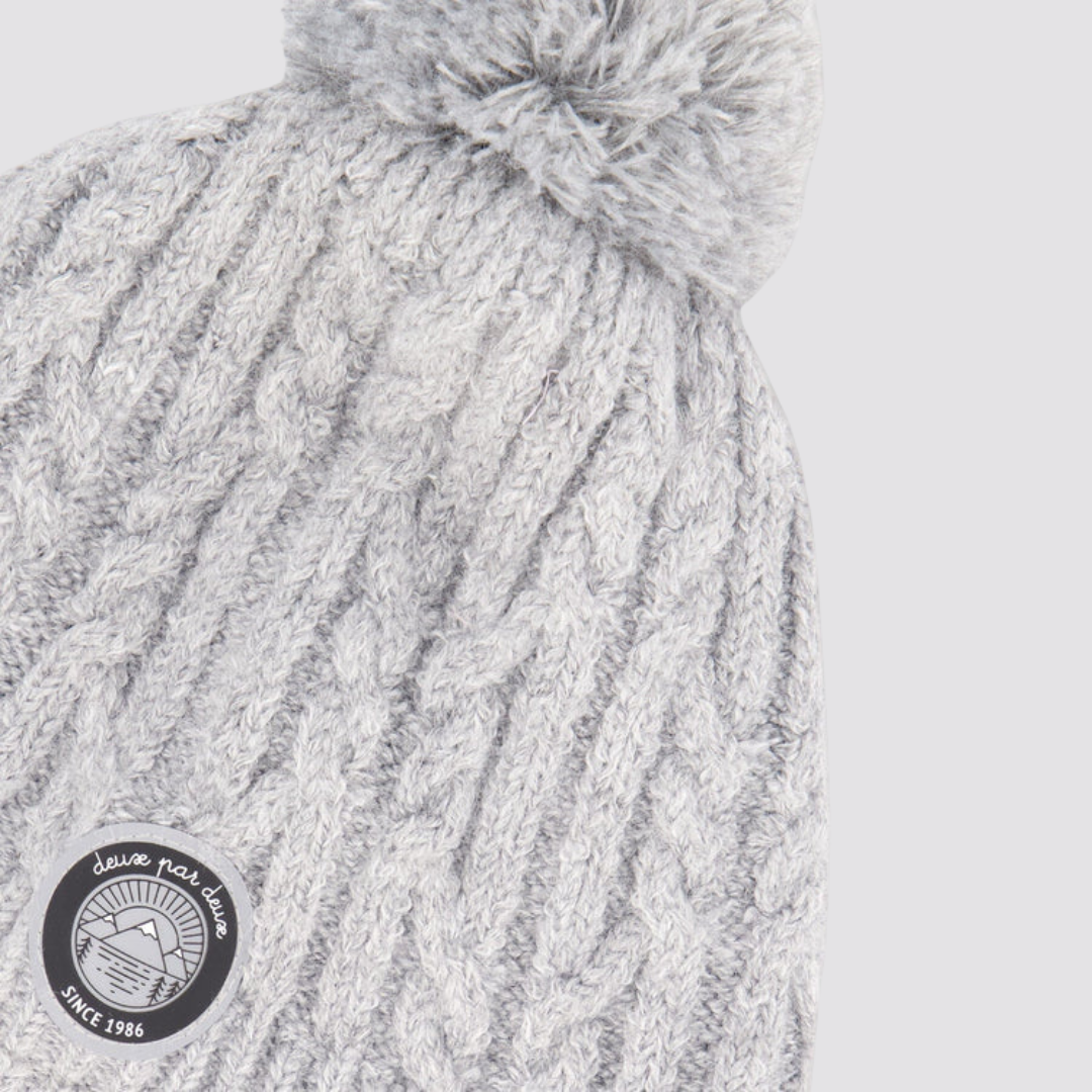 TUQUE À OREILLES DOUBLÉE POUR ENFANT, GRIS - Maheu Go Sport