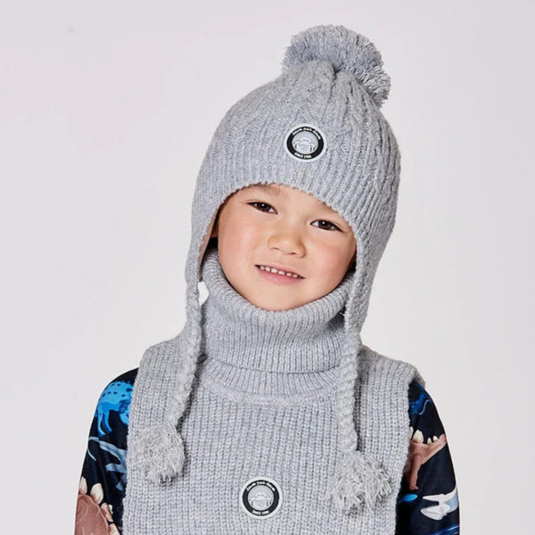 TUQUE À OREILLES DOUBLÉE POUR ENFANT, GRIS - Maheu Go Sport