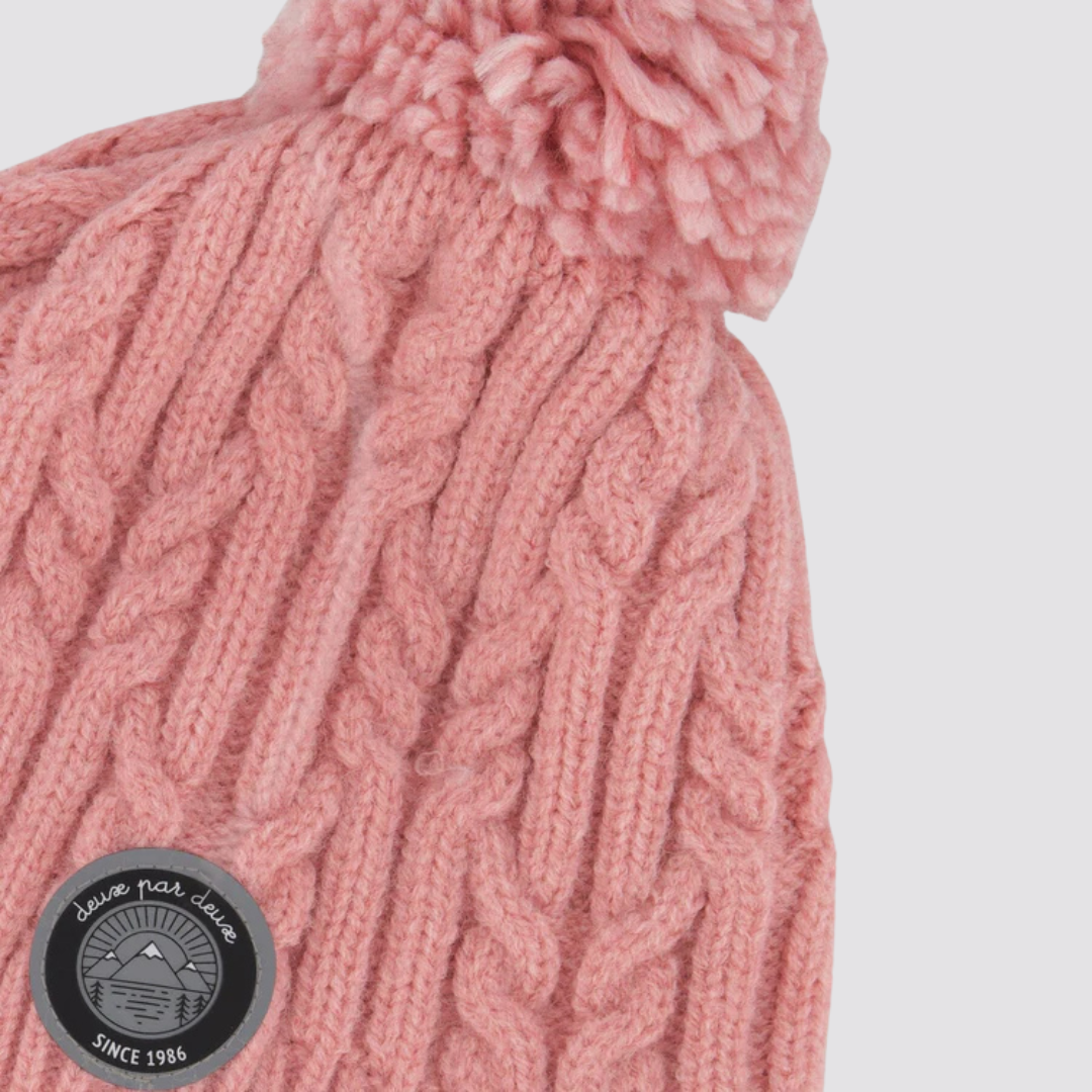 TUQUE À OREILLES DOUBLÉE POUR ENFANT, VIEUX ROSE - Maheu Go Sport
