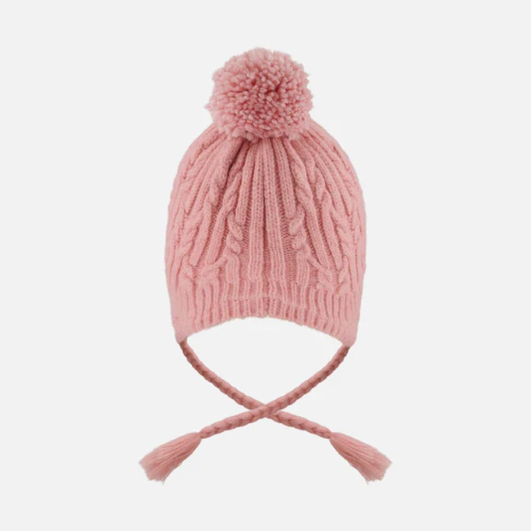 TUQUE À OREILLES DOUBLÉE POUR ENFANT, VIEUX ROSE - Maheu Go Sport