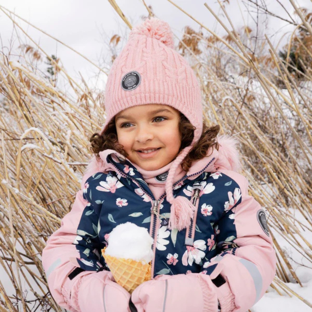 TUQUE À OREILLES DOUBLÉE POUR ENFANT, VIEUX ROSE - Maheu Go Sport