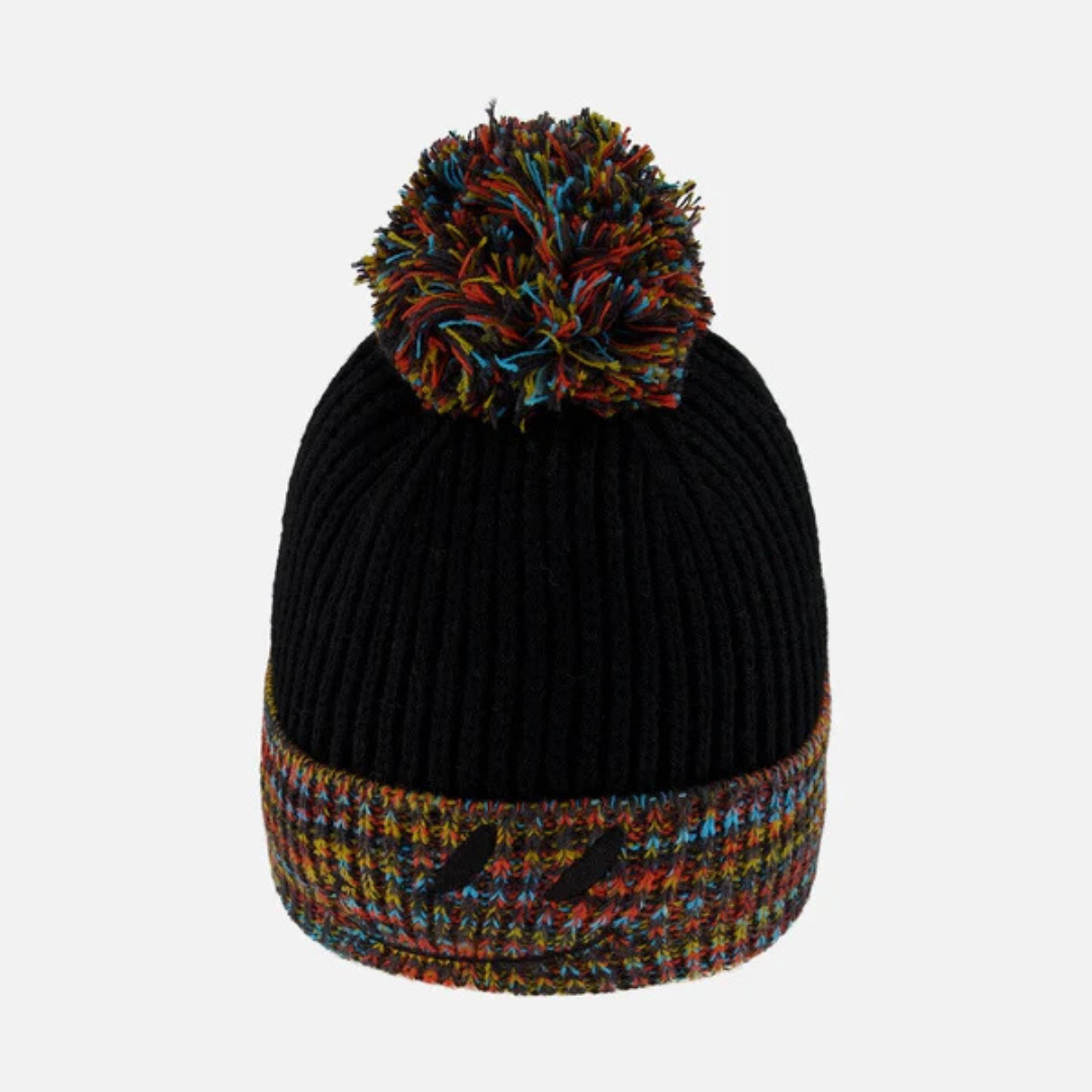TUQUE DOUBLÉE POUR ENFANT, NOIR & MULTICOLORE - Maheu Go Sport