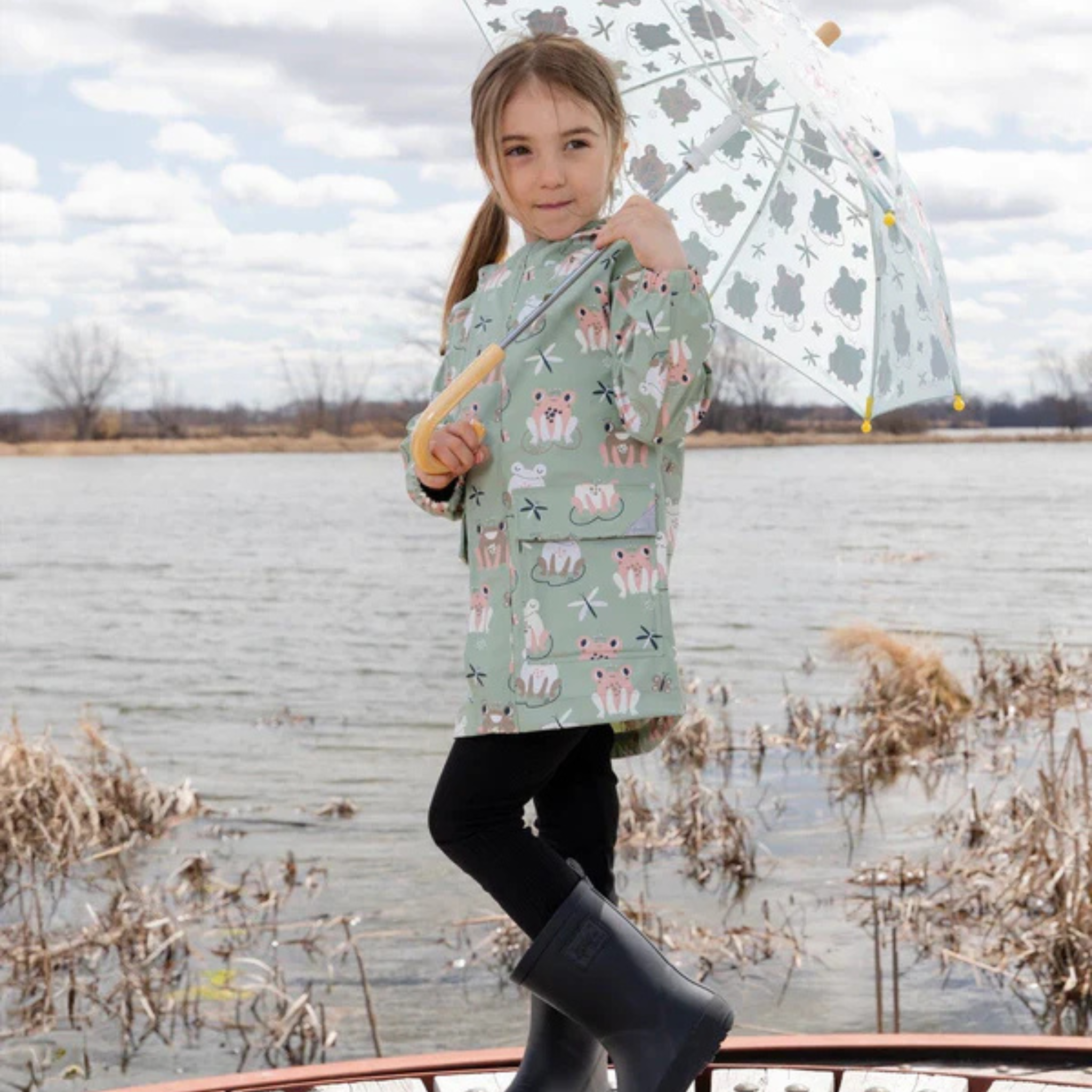 MANTEAU DE PLUIE FILLE, GRENOUILLES 2 À 4 ANS