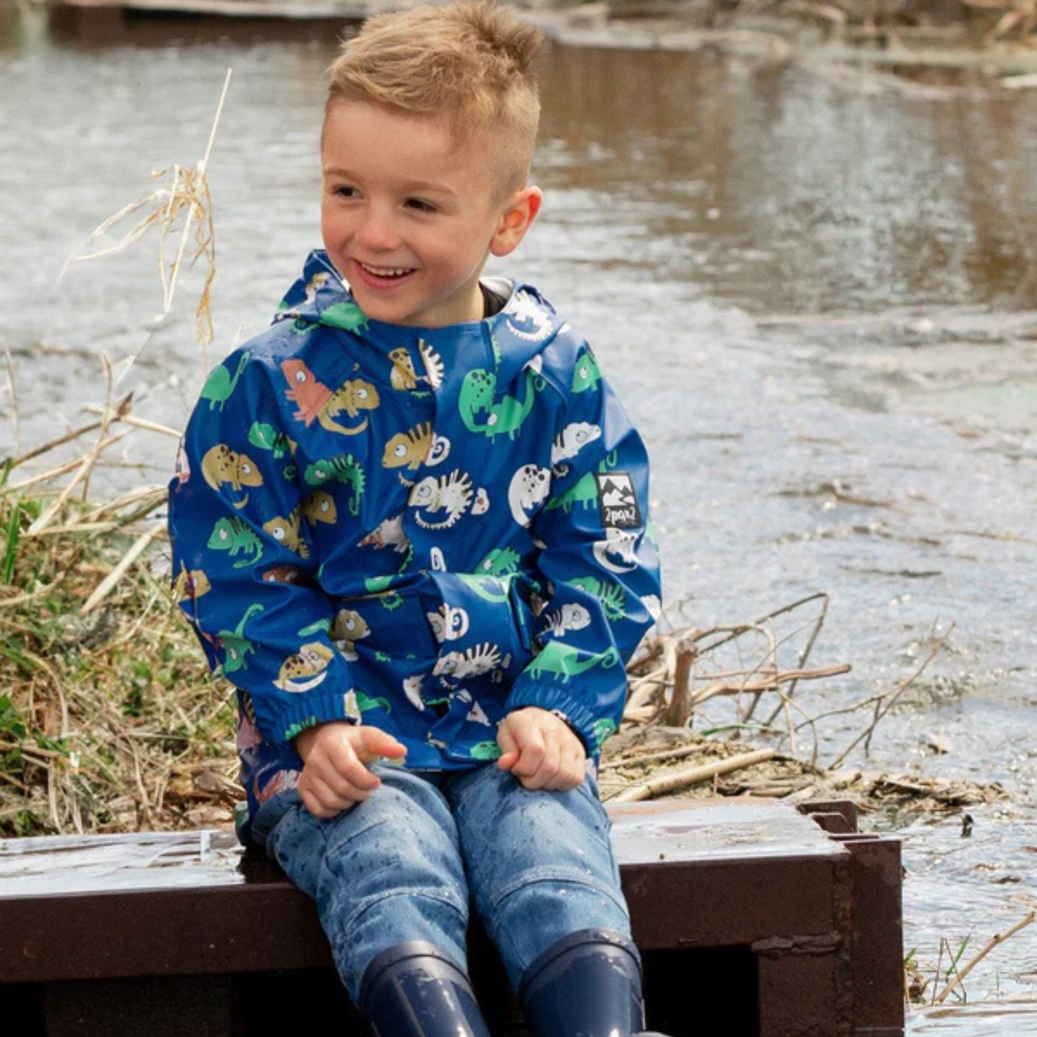 BOY'S RAINCOAT, CHAMELEON 2-4 YEARS