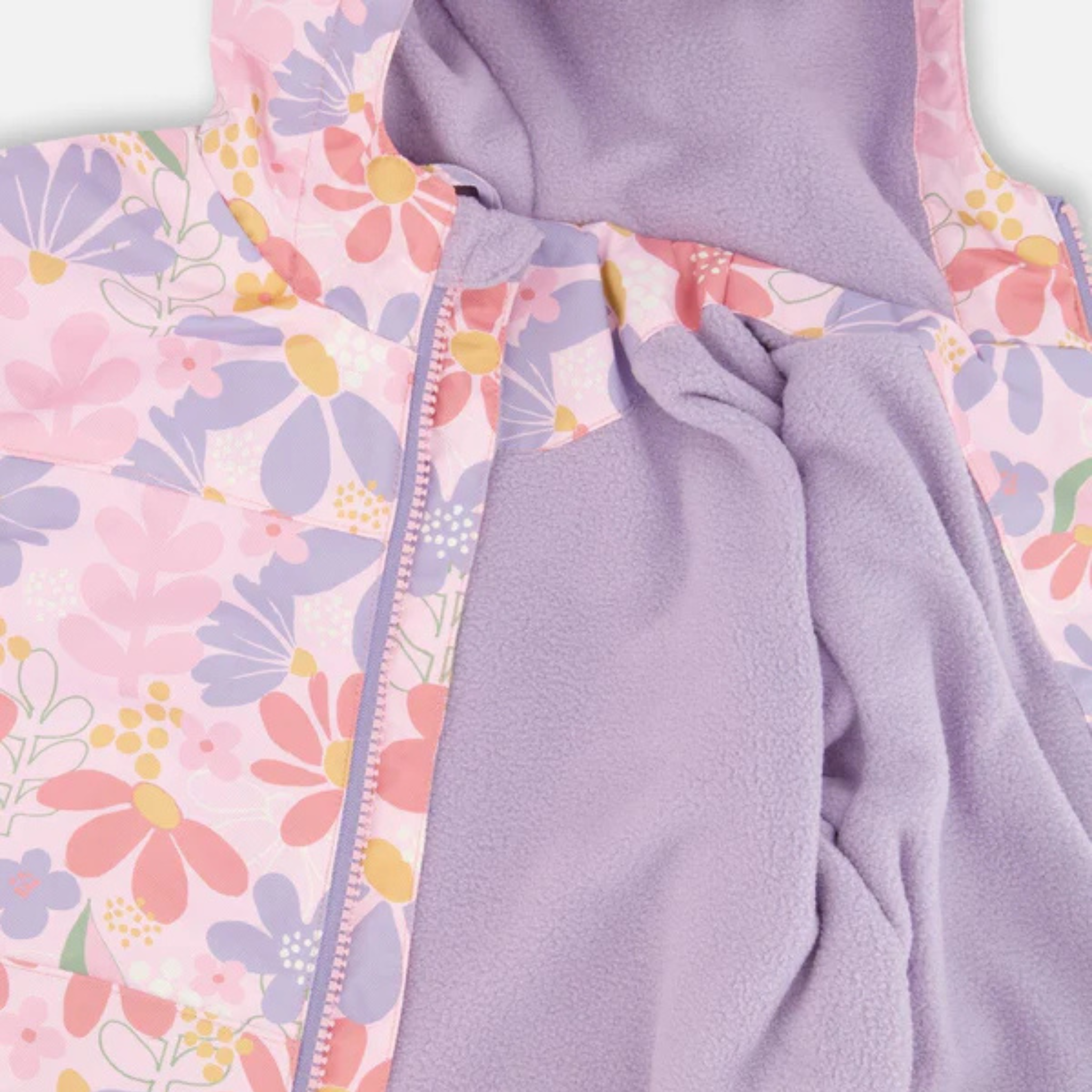 ENSEMBLE 2 PIÈCES MI-SAISON DEUX PAR DEUX FILLE FLEURS H30W52 004 MAHEU GO SPORT MANTEAU INTERIEUR