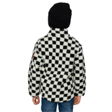 MANTEAU SHERPA ENFANT DEUX PAR DEUX DAMIER NOIR 5 10 ANS H30W61 3H039 MAHEU GO SPORT MANNEQUIN DOS 