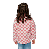 MANTEAU SHERPA ENFANT DEUX PAR DEUX DAMIER ROSE 5 À 10 ANS H30W61 040 MAHEU GO SPORT DOS MANNEQUIN