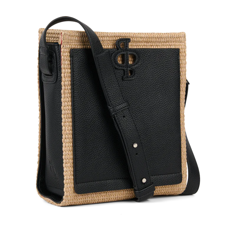SAC À BANDOULIÈRE, HAPPY MINI PAILLE NOIR