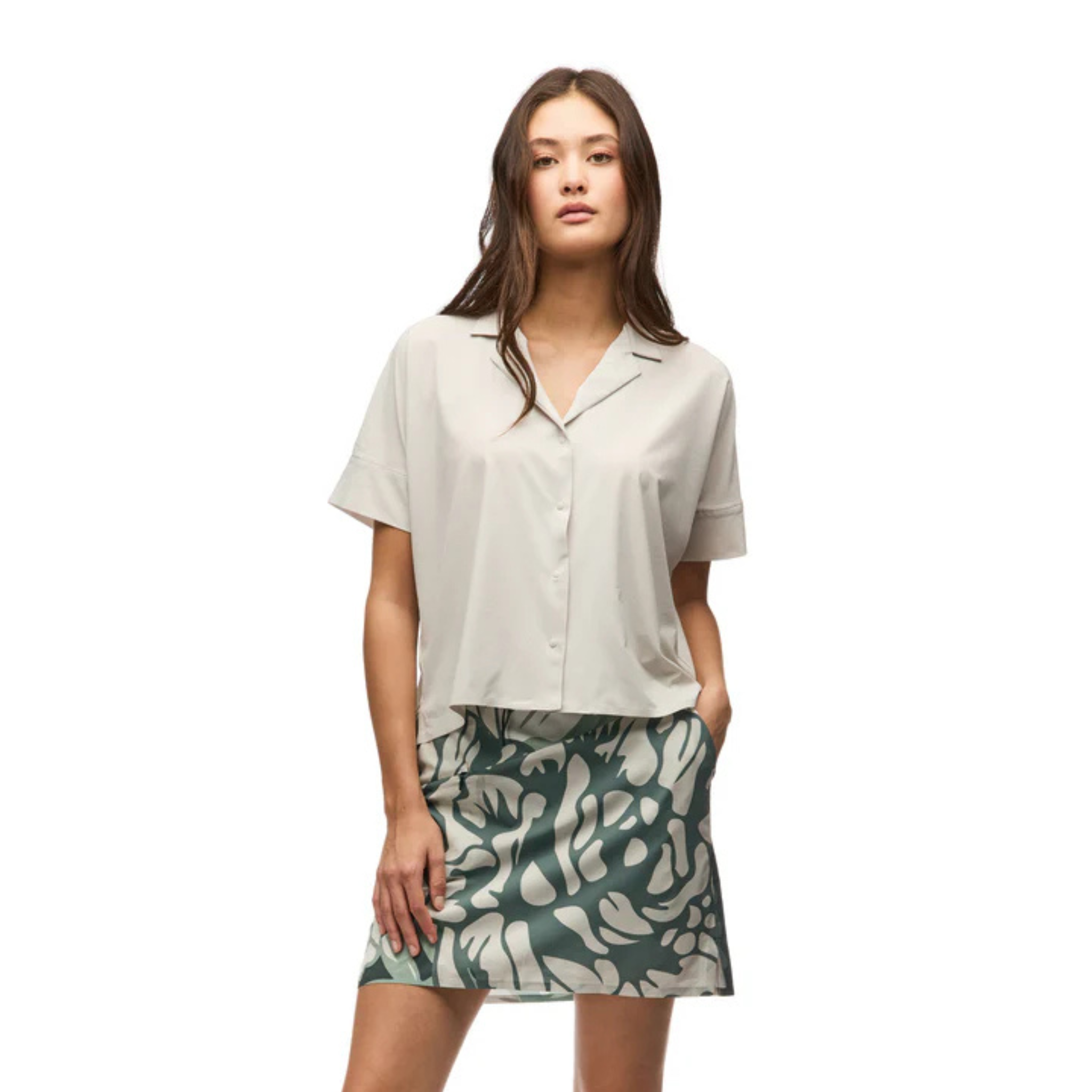 CHEMISE MANCHES COURTES INDYEVA FEMME HAVADA OYSTER S26T0054 MAHEU GO SPORT DEVANT