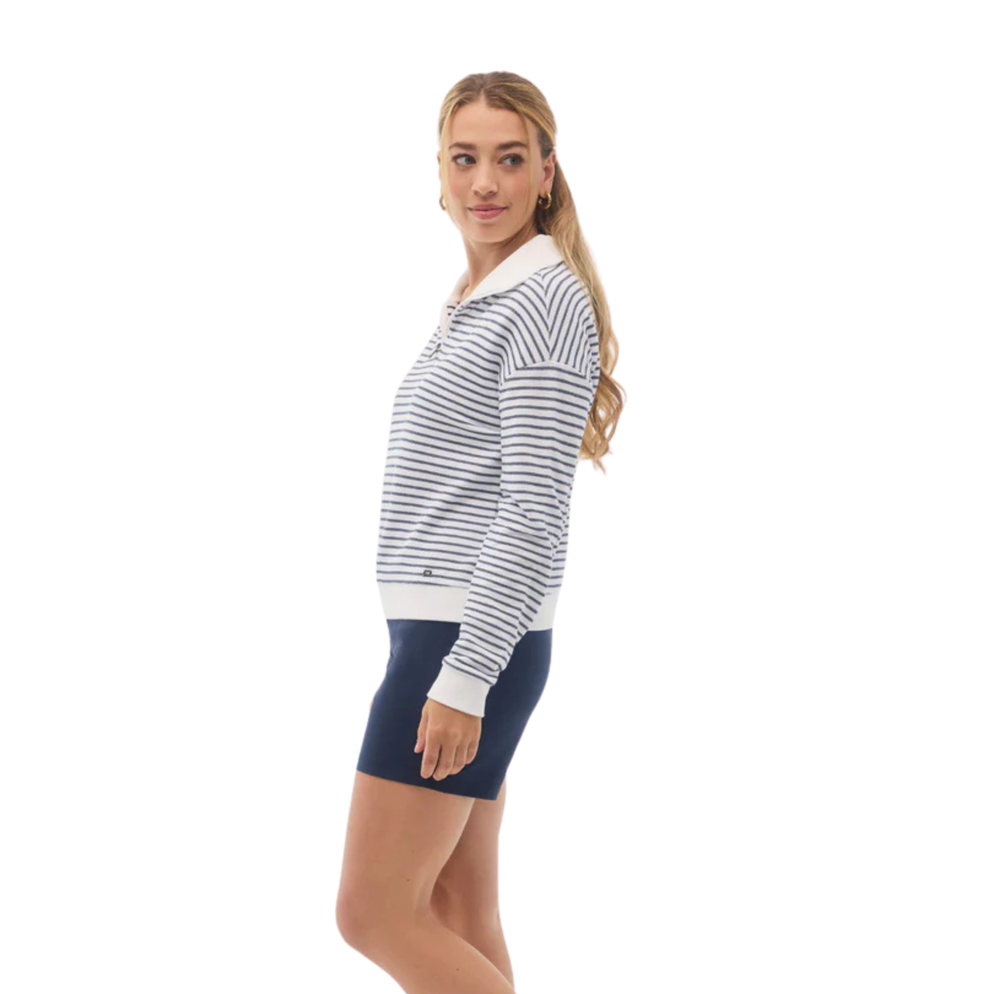 CHANDAIL À DEMI-ZIP FEMME, HAMPTON SAIL RAYÉ
