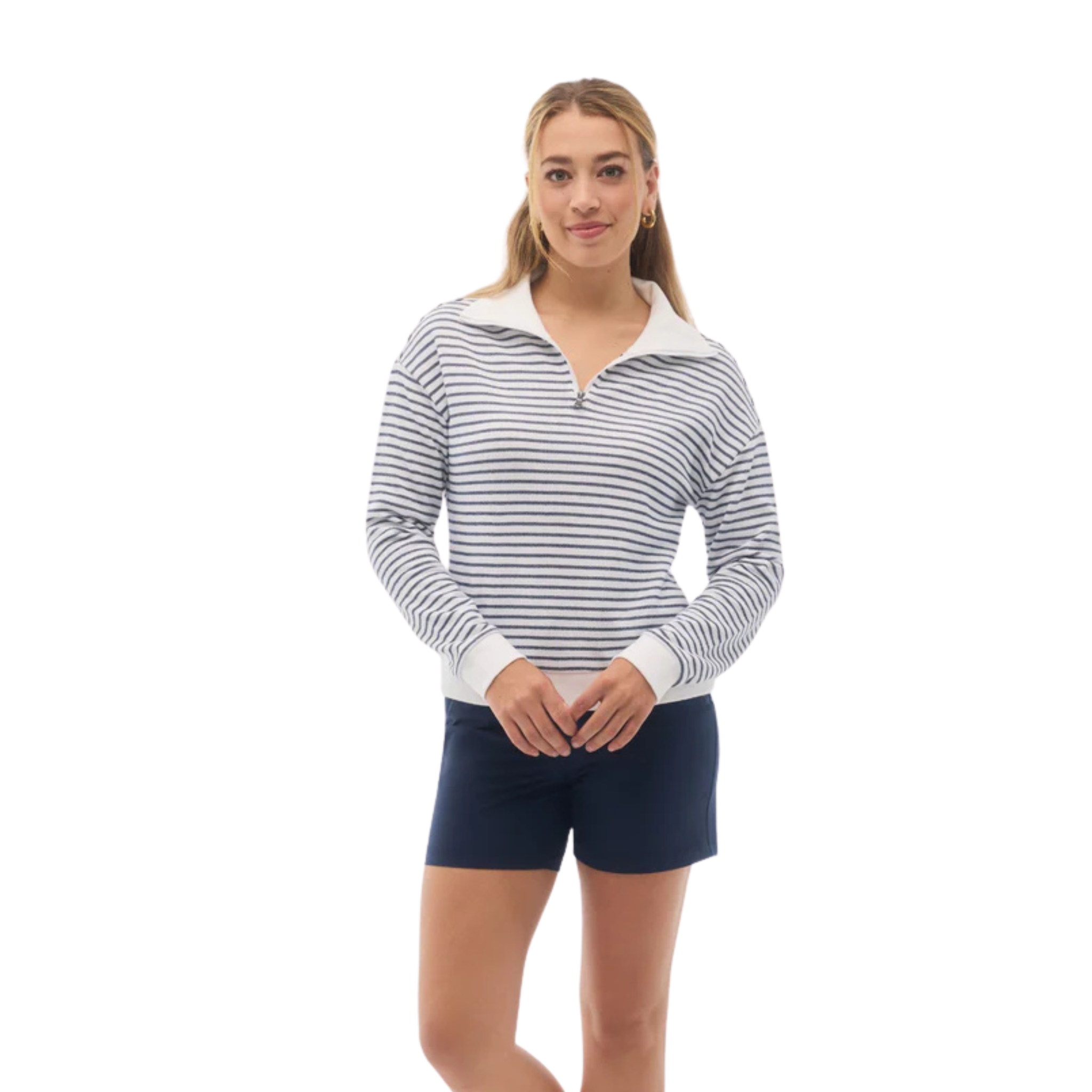 CHANDAIL À DEMI-ZIP FIG FEMME HAMPTON SAIL RAYÉ HTJ19119 321 MAHEU GO SPORT DEVANT