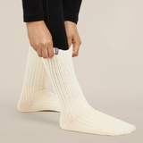 CHAUSSETTES MÉRINOS ADULTE LODGE SKI NATUREL IB0A573K ICEBREAKER maheu go sport CÔTÉ mannequin