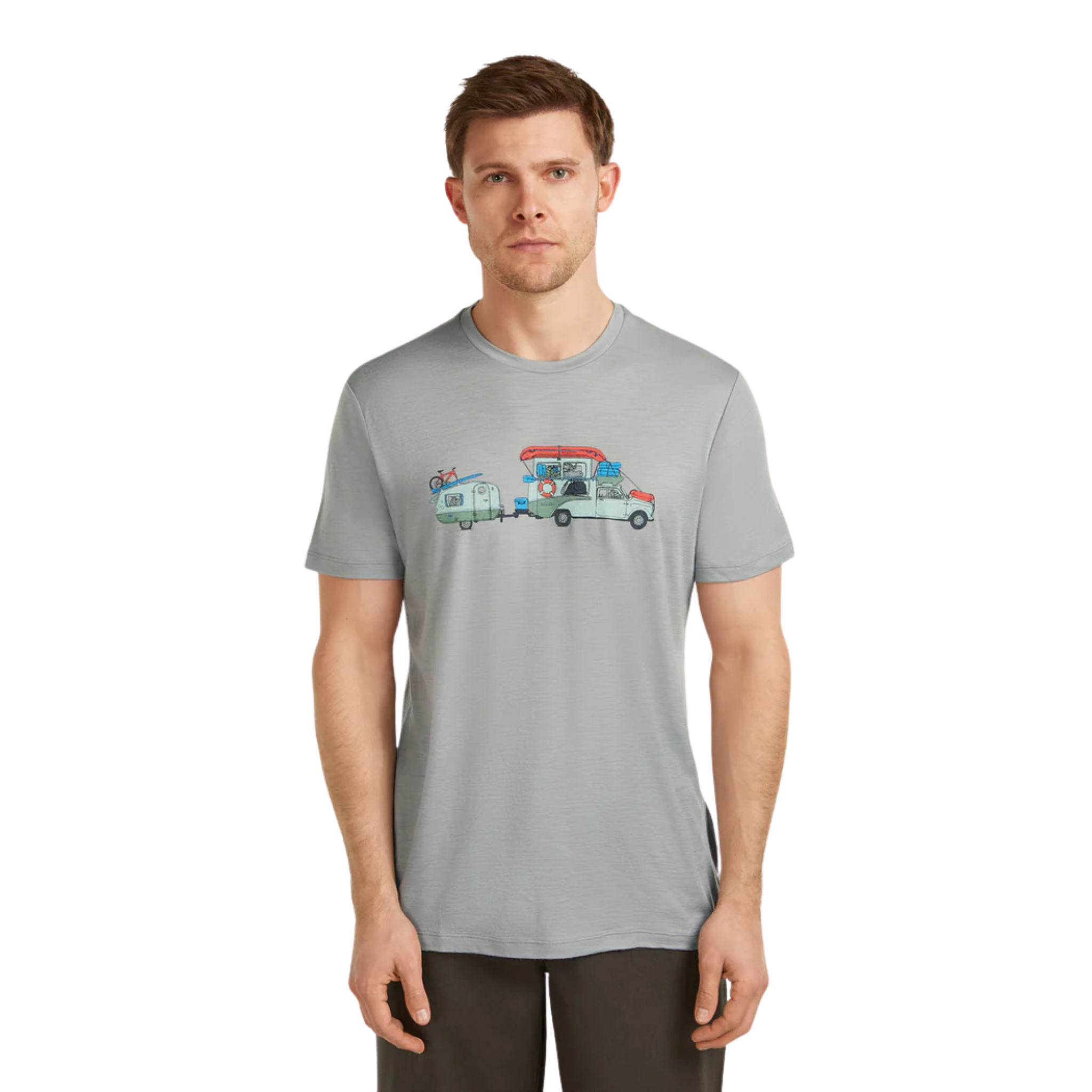 T-SHIRT MÉRINO ICEBREAKER HOMME TRANSPORTAGE 150 TECH LITE IB0A57FL MAHEU GO SPORT DEVANT MANNEQUIN