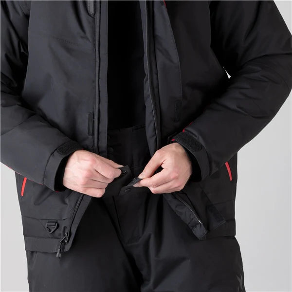 MANTEAU MOTONEIGE POUR HOMME, JOURNEY NOIR & ROUGE